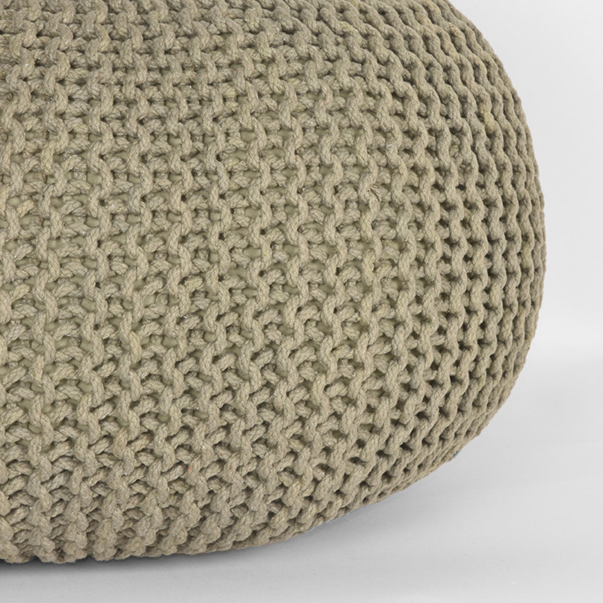 LABEL51 Pouf Knitted - Olive green - Cotton - L
