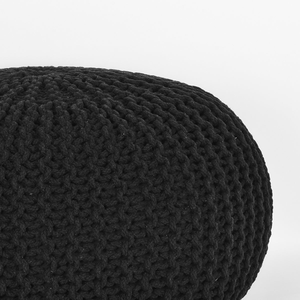 LABEL51 Pouf Knitted - Black - Cotton - L