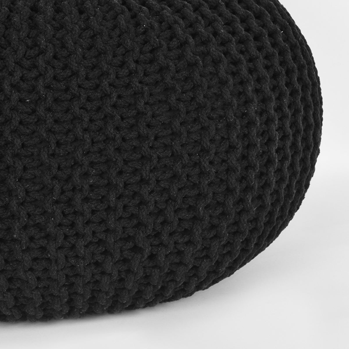 LABEL51 Pouf Knitted - Black - Cotton - L