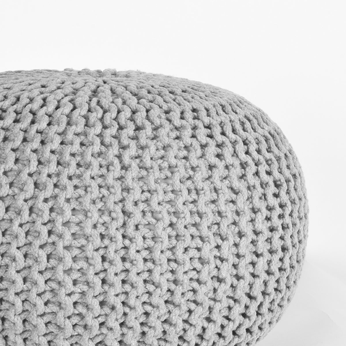 LABEL51 Pouf Knitted - Light gray - Cotton - M