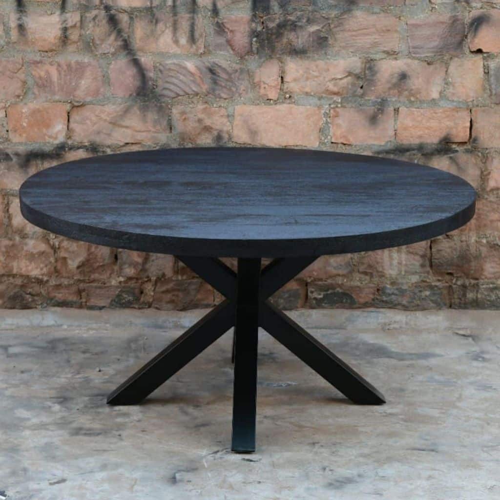 Bahia ronde tafel zwart mangohout - 110cm