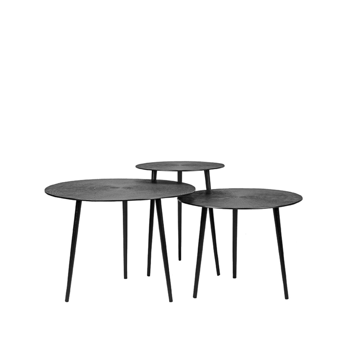 LABEL51 Coffee Table Set Nobby - Black - Metal - Set