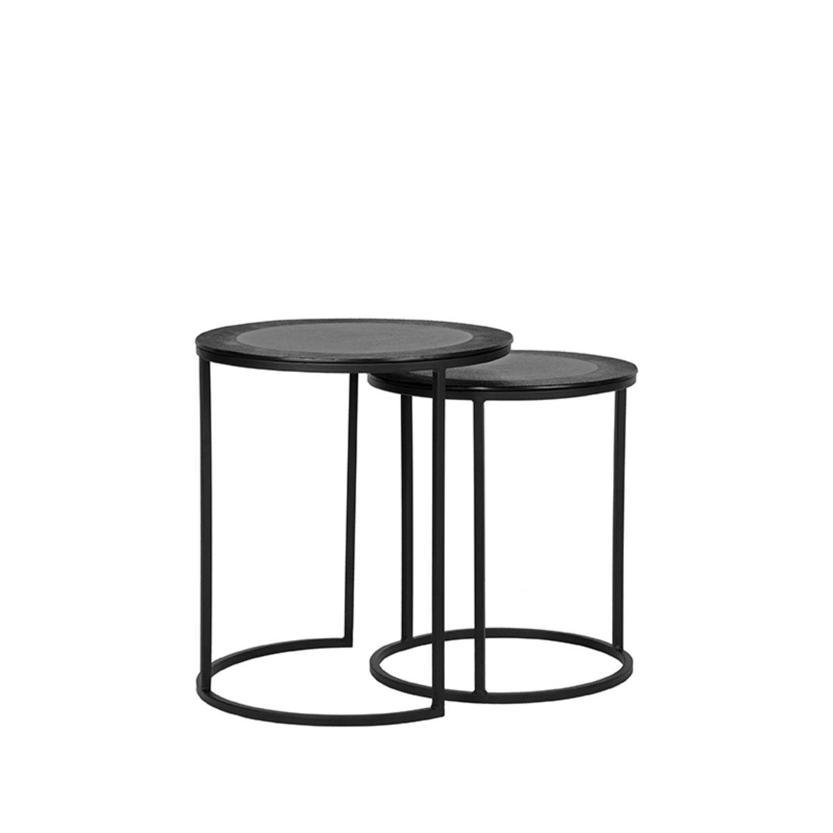 LABEL51 Coffee Table Set Pair - Black - Metal - 40 cm
