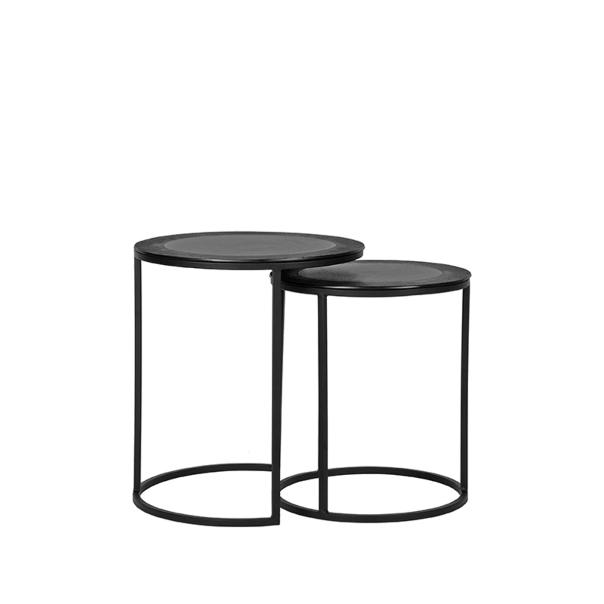 LABEL51 Coffee Table Set Pair - Black - Metal - 40 cm