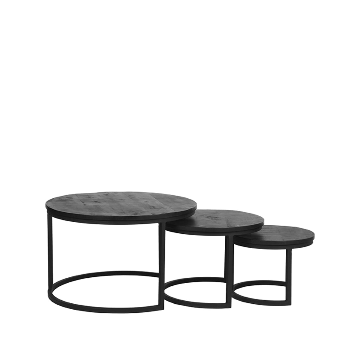 LABEL51 Coffee Table Set Triplet - Black - Mango Wood