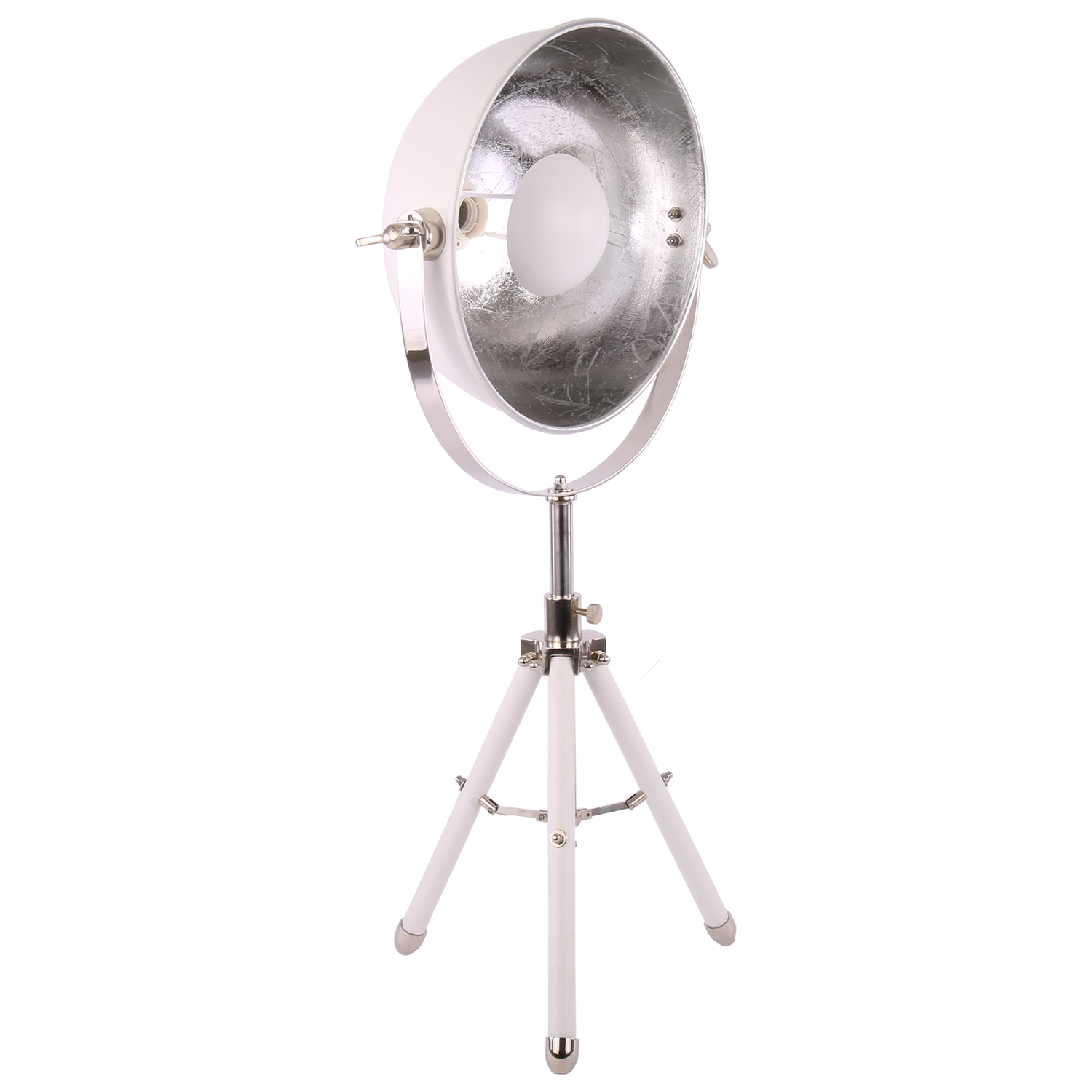 Industriële Tafellamp Globe 69 cm 1 Lichts Mat Wit Met