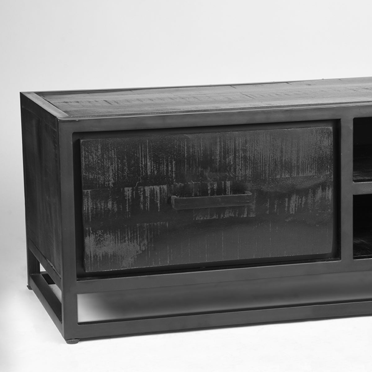 LABEL51 TV cabinet Chile - Black - Mango wood - 160 cm
