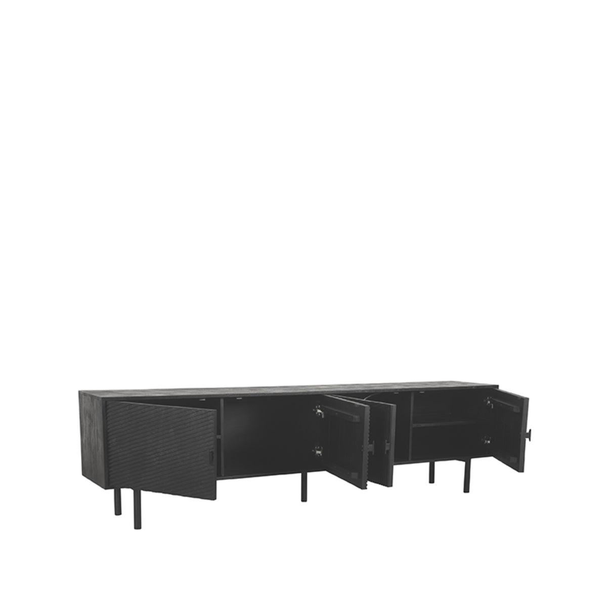 LABEL51 TV cabinet Cotia - Black - Mango wood