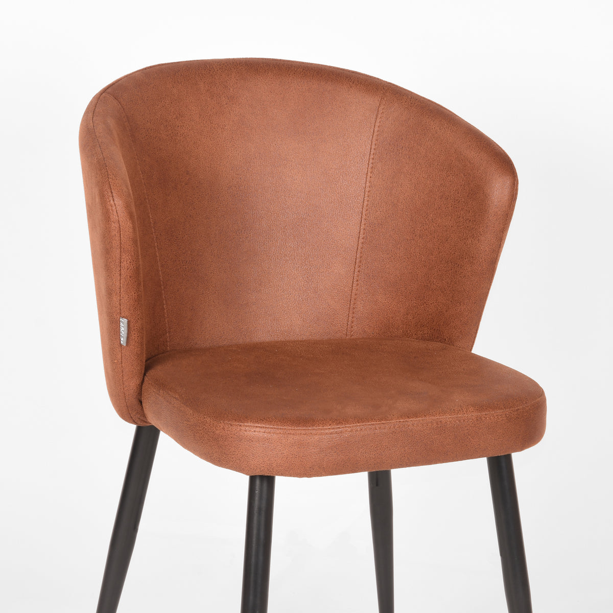 LABEL51 Dining room chair Wave - Cognac - Microfiber | 2 pieces