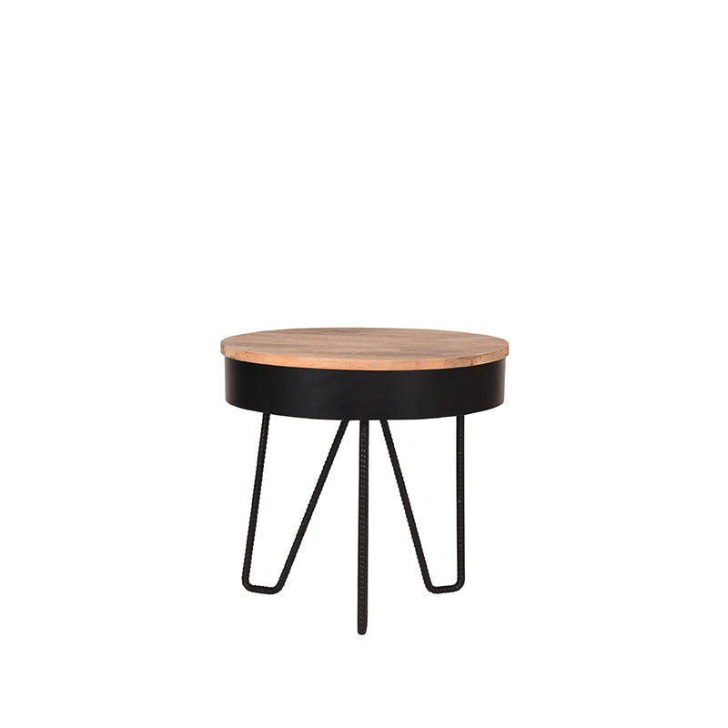 LABEL51 Side table Saran - Black - Metal - Round - 44 cm