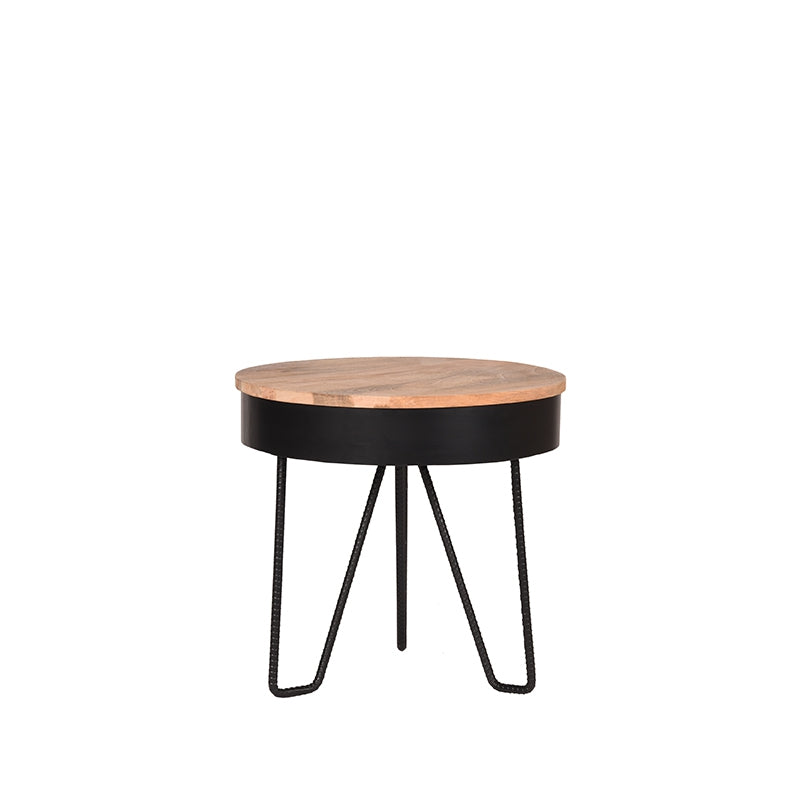LABEL51 Side table Saran - Black - Metal - Round - 44 cm