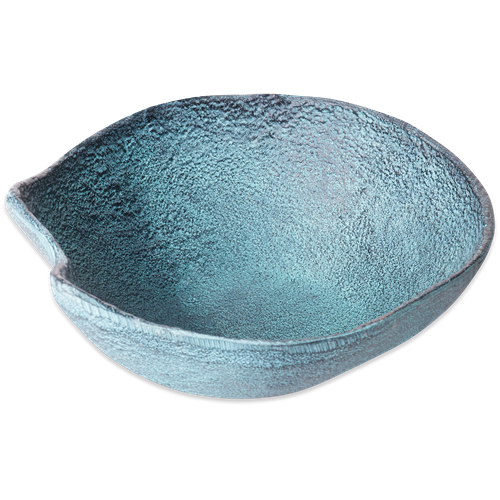 Blue patina decorative bowl large