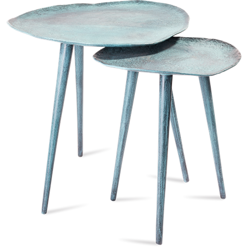 blue patina Side table 34.5