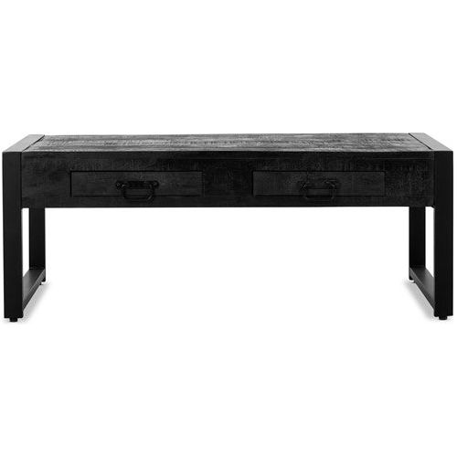 britt black coffee table with drawers