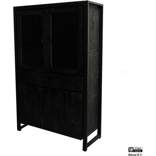 Britt glass door cabinet black 115