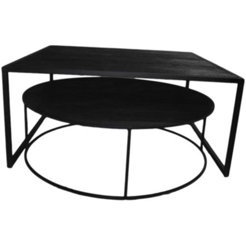 Coffee table square & round set of 2