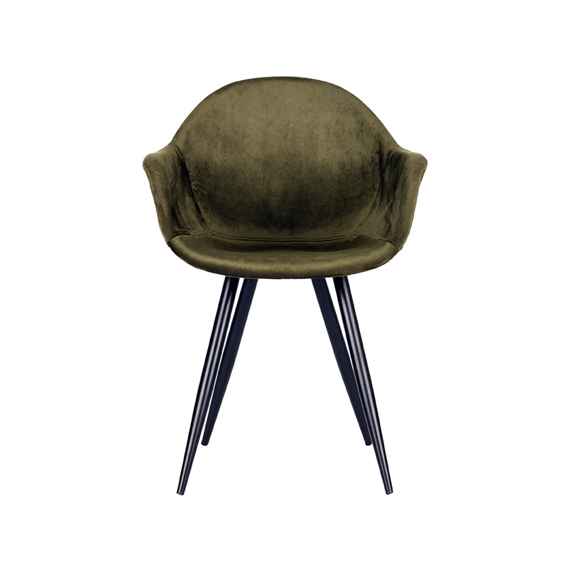 LABEL51 Dining room chair Forli - Army green - Velvet | 2 pieces
