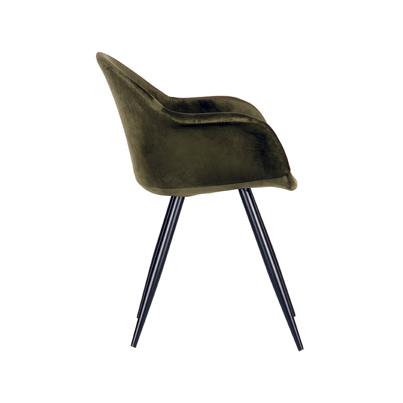 LABEL51 Dining room chair Forli - Army green - Velvet | 2 pieces