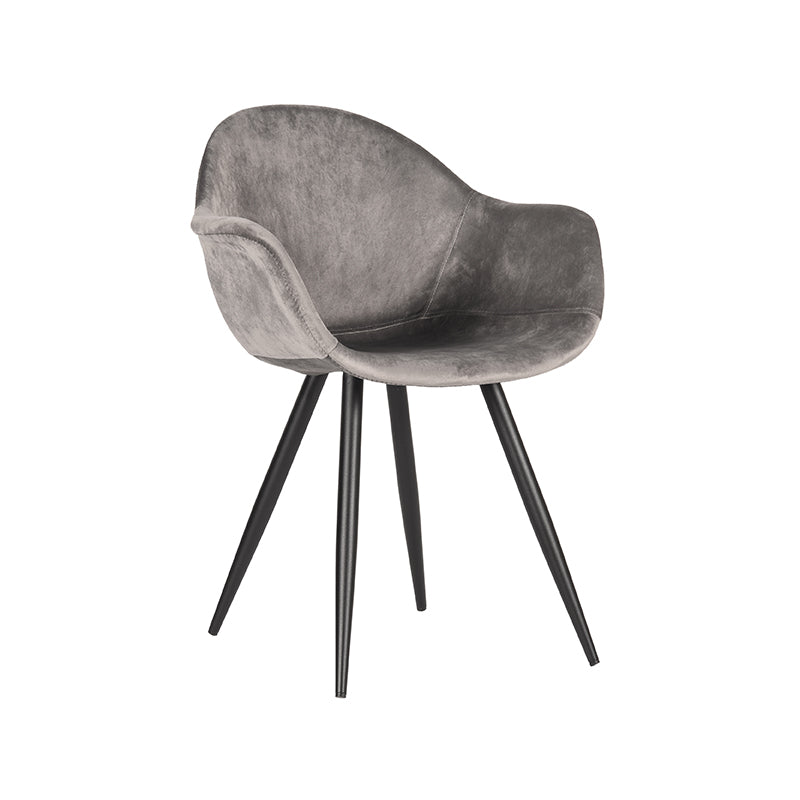 LABEL51 Dining room chair Forli - Gray - Velvet | 2 pcs