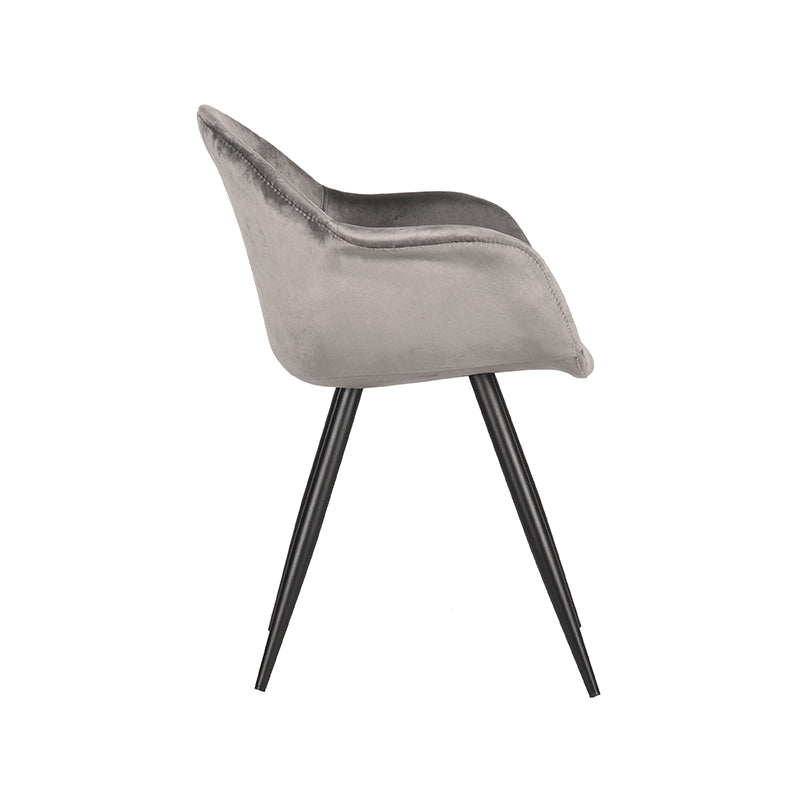 LABEL51 Dining room chair Forli - Gray - Velvet | 2 pcs