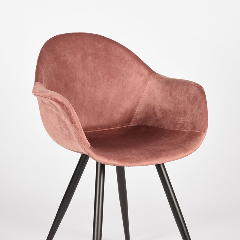 LABEL51 Dining room chair Forli - Pink - Velvet | 2 pcs