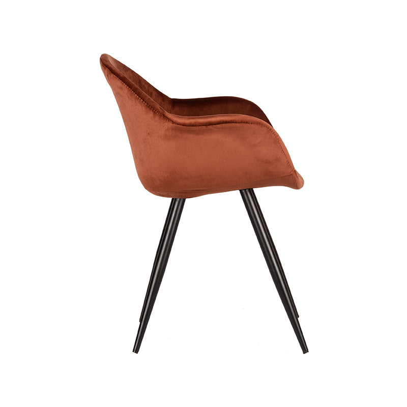 LABEL51 Dining room chair Forli - Rust - Velvet | 2 pcs