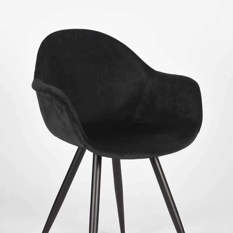 LABEL51 Dining room chair Forli - Black - Velvet | 2 pcs