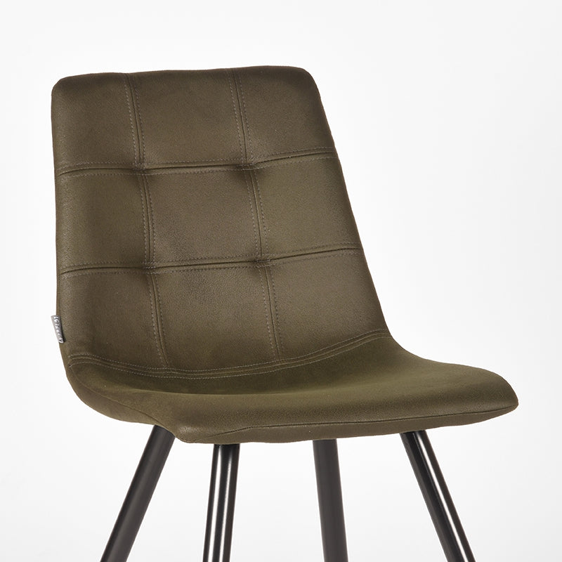 LABEL51 Dining room chair Jay - Army green - Microfiber | 2 pieces
