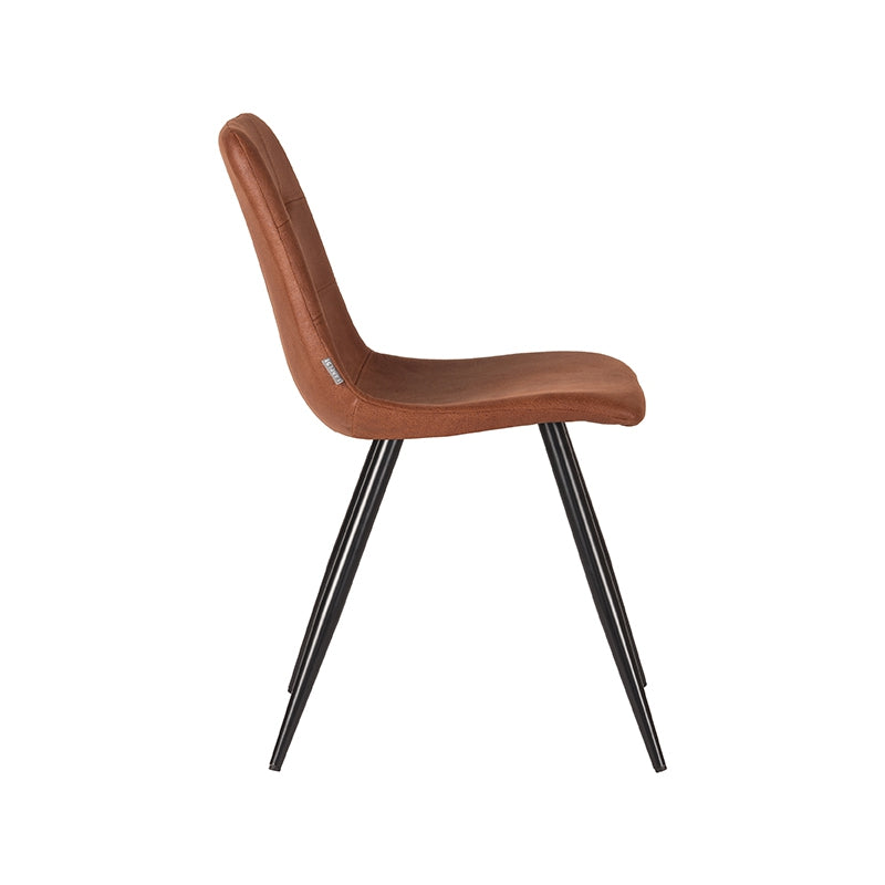LABEL51 Dining room chair Jay - Cognac - Microfiber | 2 pcs
