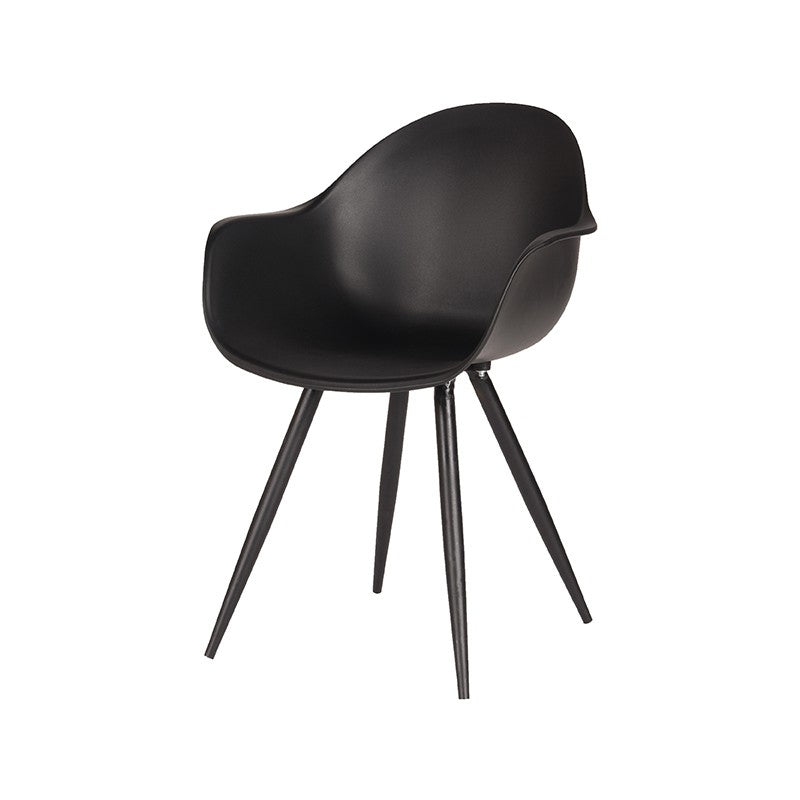 LABEL51 Dining room chair Luca - Black - Plastic | 2 pcs