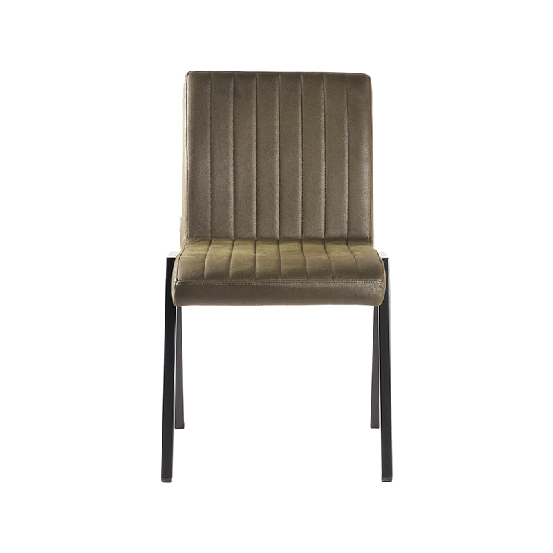 LABEL51 Dining room chair Matz - Army green - Microfiber | 2 pieces