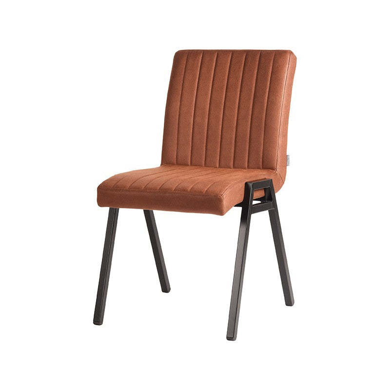 LABEL51 Dining room chair Matz - Cognac - Microfiber | 2 pieces