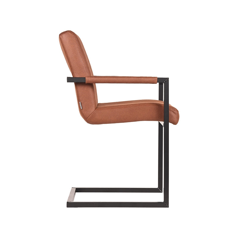 LABEL51 Dining room chair Milo - Cognac - Microfiber | 2 pieces