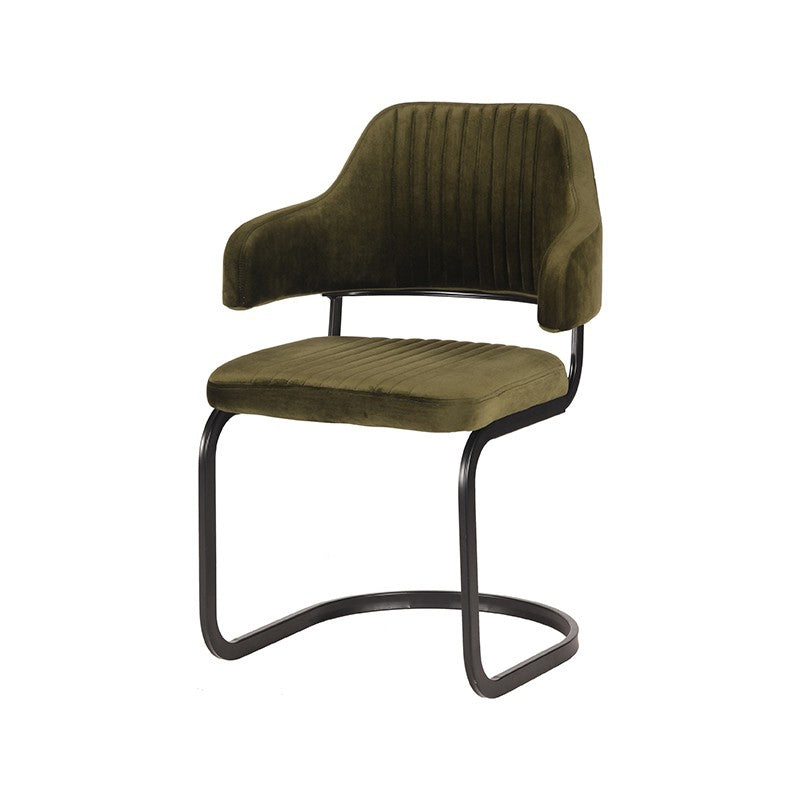LABEL51 Dining room chair Otta - Army green - Velvet | 2 pieces