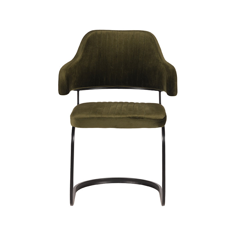 LABEL51 Dining room chair Otta - Army green - Velvet | 2 pieces