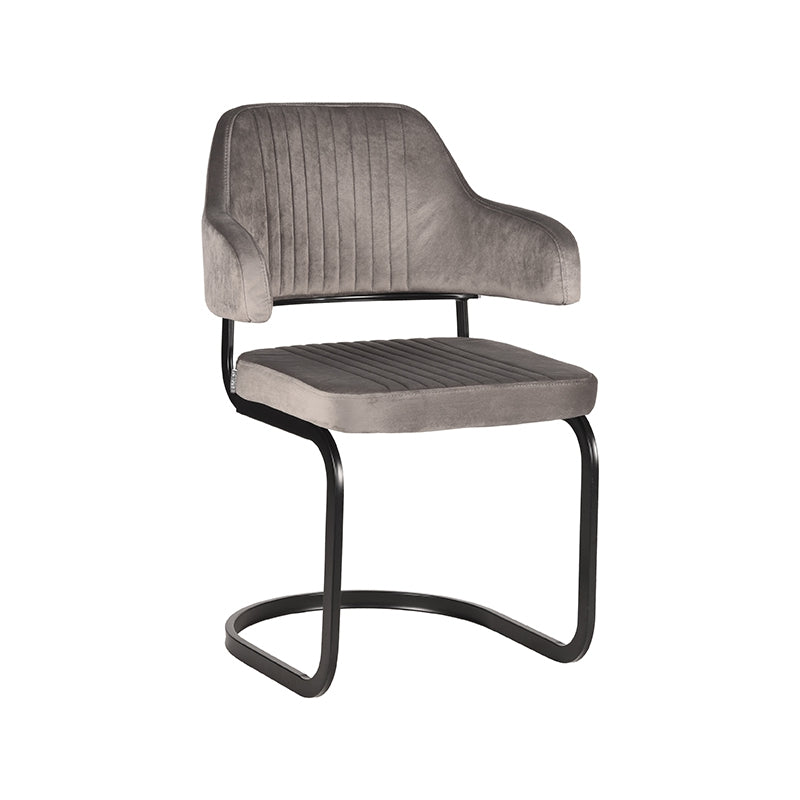 LABEL51 Dining room chair Otta - Gray - Velvet | 2 pcs