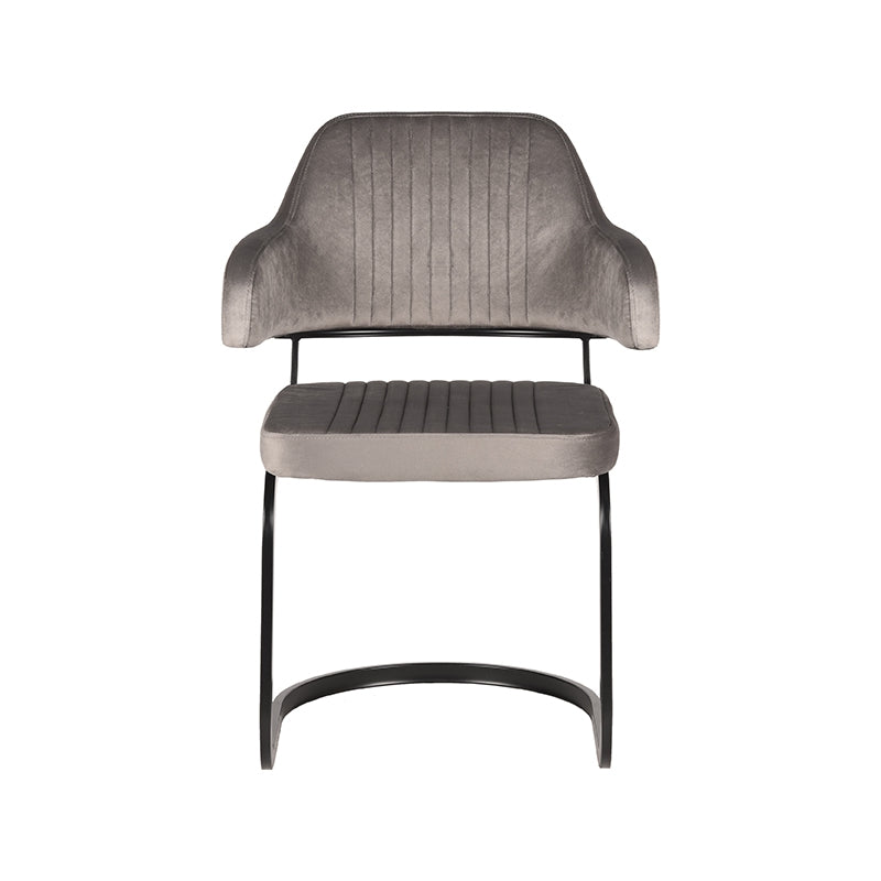 LABEL51 Dining room chair Otta - Gray - Velvet | 2 pcs