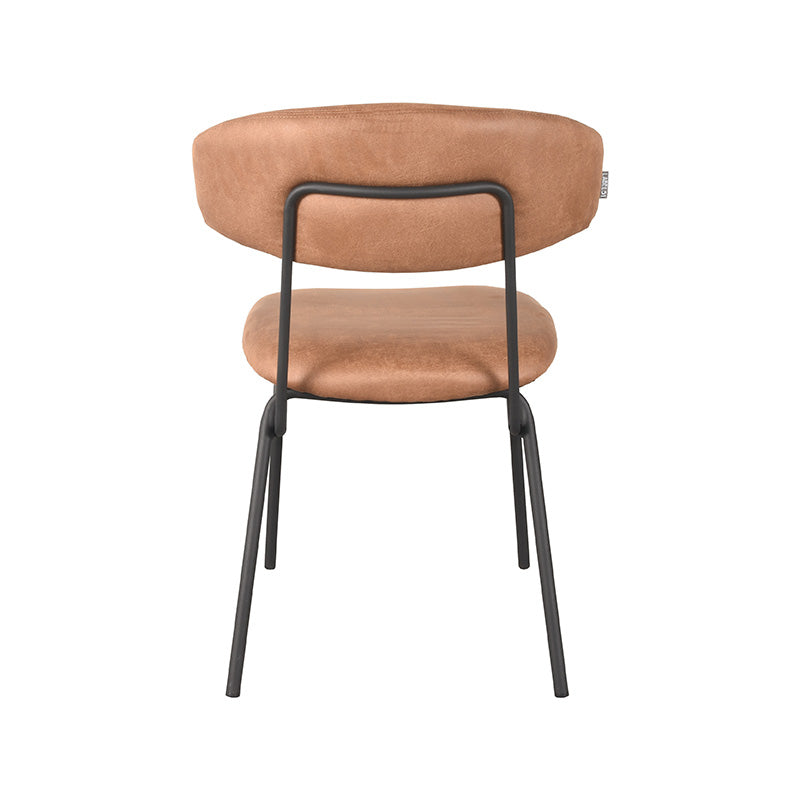 LABEL51 Dining room chair Zack - Cognac - Microfiber | 2 pieces