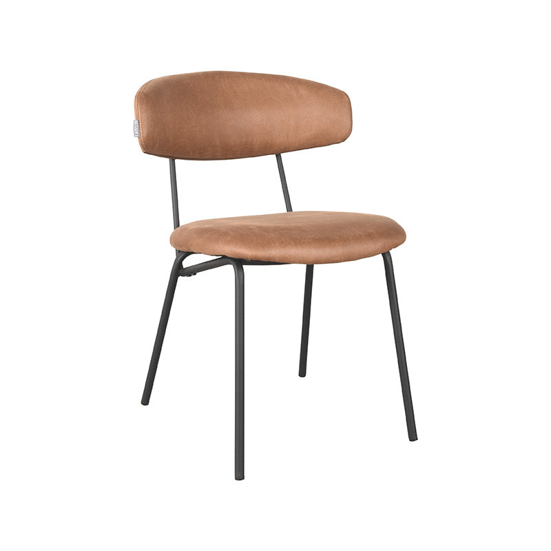 LABEL51 Dining room chair Zack - Cognac - Microfiber | 2 pieces