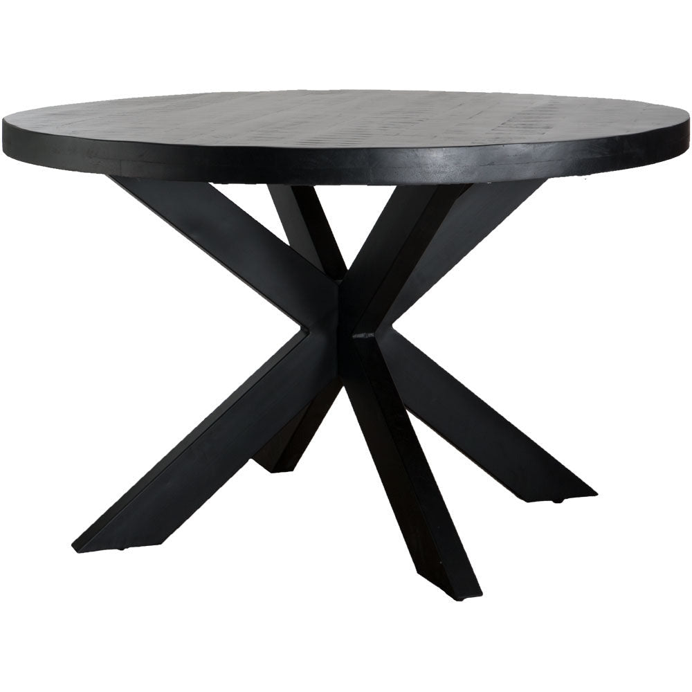 Dining table Bob Black Mango wood ø130 cm
