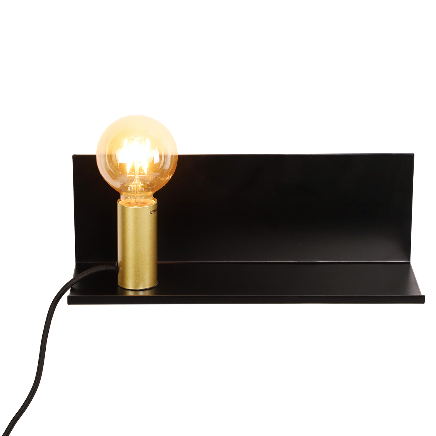 Wandlamp Giovanni Modern 35 cm 1 Lichts Zwart Met Gouden