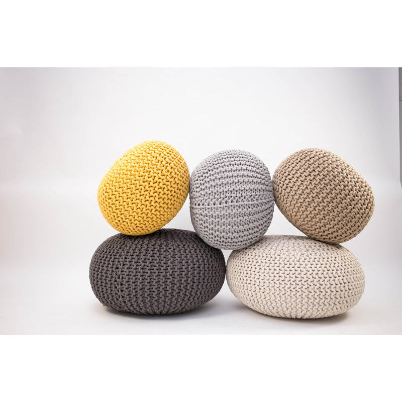 LABEL51 Pouf Knitted - Gray - Cotton - M