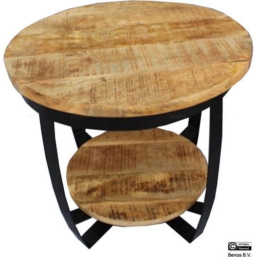 iron paras sidetable wooden top 60