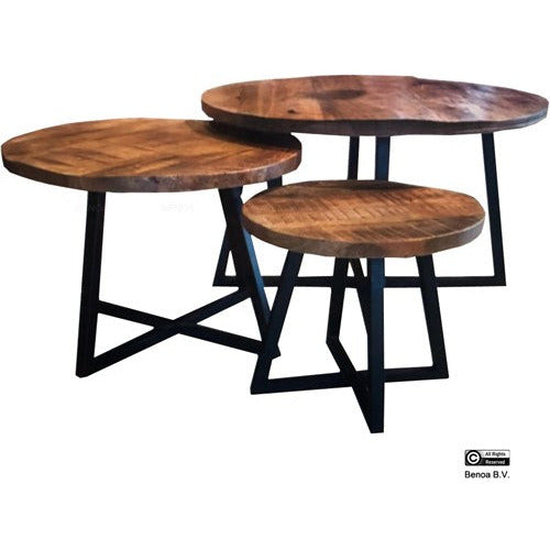 Iron round coffee table (set of 3)