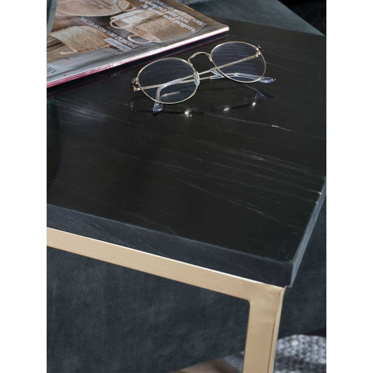 Laptop table Mitch Marble - Black/Gold