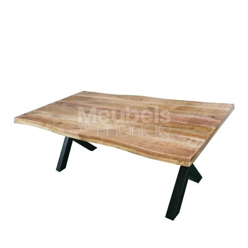 Bahia Live edge table natural with spider or X leg - 140cm