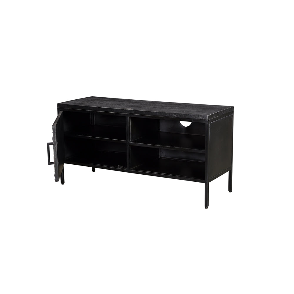 TV-meubel MALIBU | Black | Mangohout | 118 x 40 x 58 (h) cm
