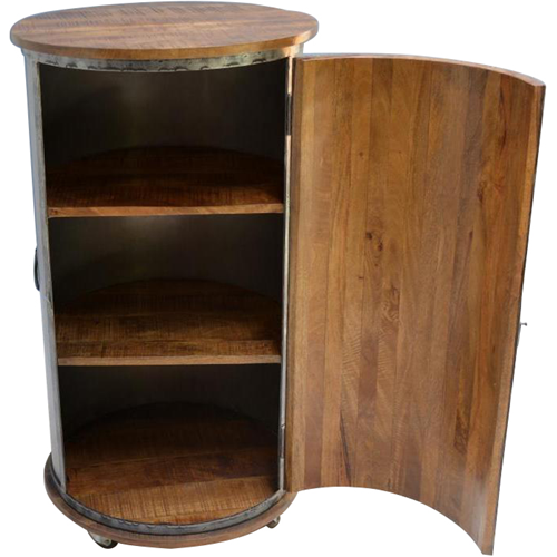 Mango winecabinet natural steel