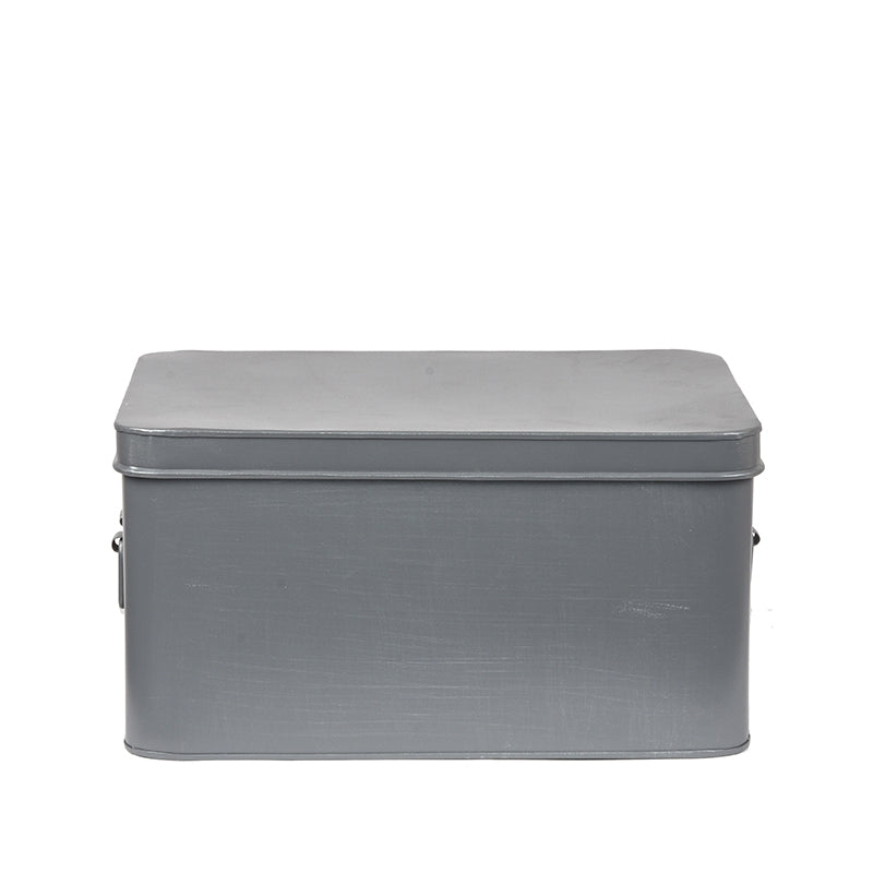 LABEL51 Storage Tin Media Storage Box - Gray - Metal - XL