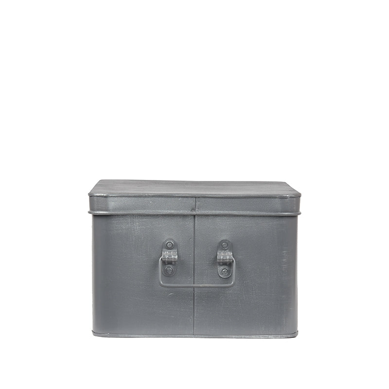 LABEL51 Storage Tin Media Storage Box - Gray - Metal - XL